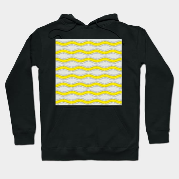 Yellow and black wave lines Hoodie by marufemia